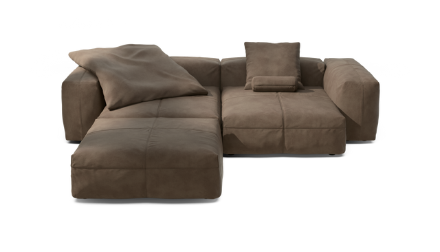 vetsak | Sofa Set 03 - Leather - Cacao | Sofa Modulable | 3.5 Places | Grand Sofa | Sofa d'angle
