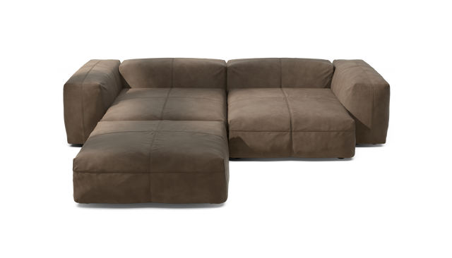 vetsak | Sofa Set 03 - Leather - Cacao | Sofa Modulable | 3.5 Places | Grand Sofa | Sofa d'angle