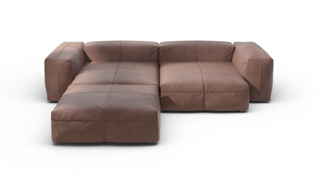vetsak | Sofa Set 03 - Leather - Stone | Sofa Modulable | 3.5 Places | Grand Sofa | Sofa d'angle
