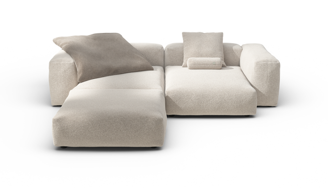 vetsak | Sofa Set 03 - Nub - Creme | Sofa Modulable | 3.5 Places | Grand Sofa | Sofa d'angle