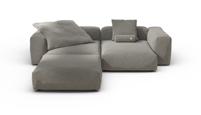 vetsak | Sofa Set 03 - Pebble - Platinum | Sofa Modulable | 3.5 Places | Grand Sofa | Sofa d'angle