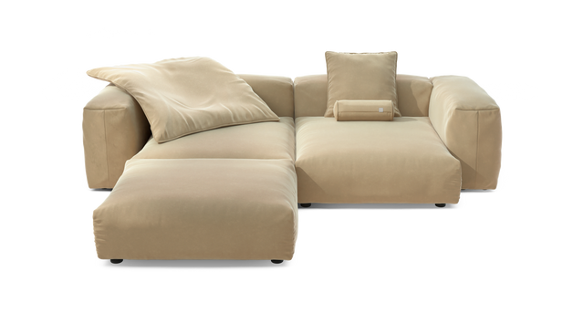 vetsak | Sofa Set 03 - Suave - Creme | Sofa Modulable | 3.5 Places | Grand Sofa | Sofa d'angle