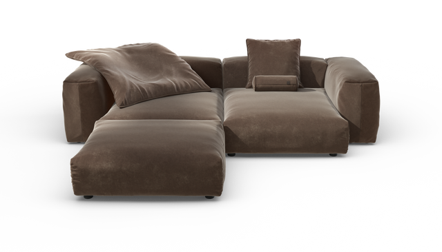 vetsak | Sofa Set 03 - Suave - Espresso | Sofa Modulable | 3.5 Places | Grand Sofa | Sofa d'angle