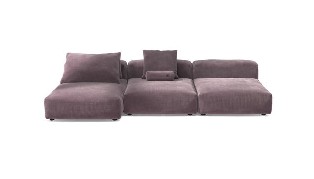 vetsak | Sofa Set 04 - Cord Velour - Blossom | Sofa Modulable | 5 Places | Grand Sofa