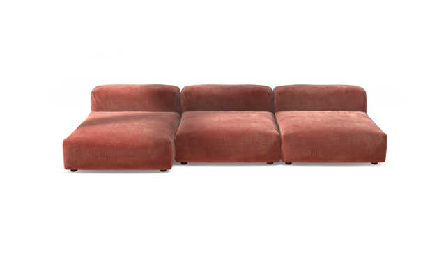 vetsak | Sofa Set 04 - Cord Velour - Brick | Sofa Modulable | 5 Places | Grand Sofa
