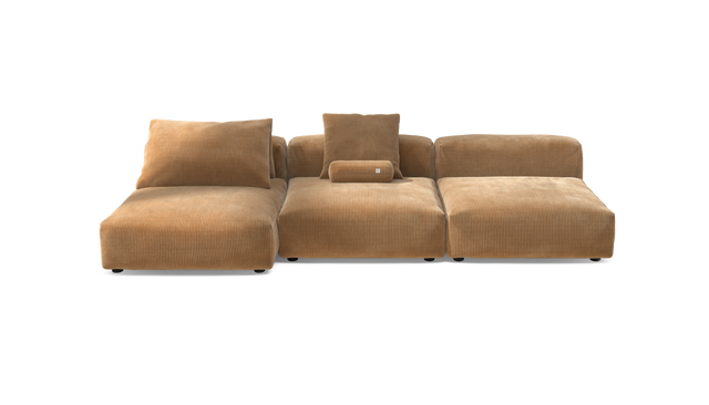 vetsak | Sofa Set 04 - Cord Velour - Camel | Sofa Modulable | 5 Places | Grand Sofa