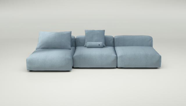 vetsak | Sofa Set 04 - herringbone - light blue | Sofa Modulable | 5 places | Big Sofa