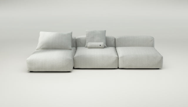 vetsak | Sofa Set 04 - herringbone - light grey | Sofa Modulable | 5 places | Big Sofa