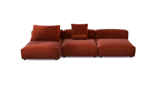 vetsak | Sofa Set 04 - Suave - Saffron | Sofa Modulable | 5 Places | Grand Sofa