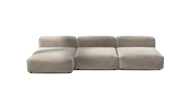 vetsak | Sofa Set 04 - Cord Velour - Platinum | Sofa Modulable | 5 Places | Grand Sofa