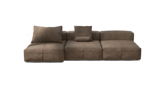 vetsak | Sofa Set 04 - Leather - Cacao | Sofa Modulable | 5 Places | Grand Sofa