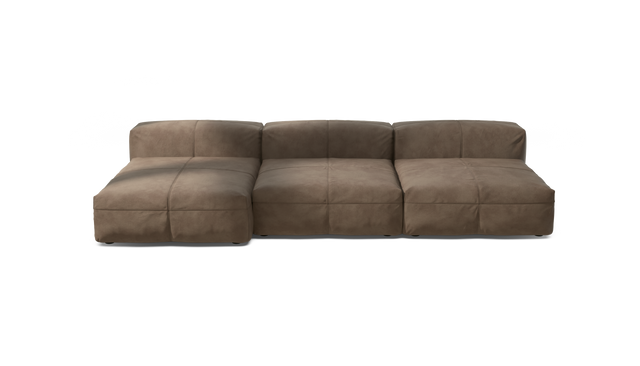 vetsak | Sofa Set 04 - Leather - Cacao | Sofa Modulable | 5 Places | Grand Sofa