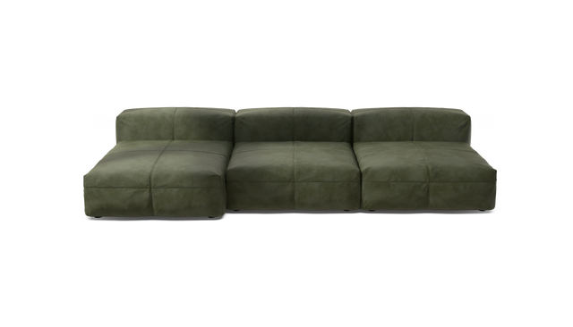 vetsak | Sofa Set 04 - Leather - Olive | Sofa Modulable | 5 Places | Grand Sofa