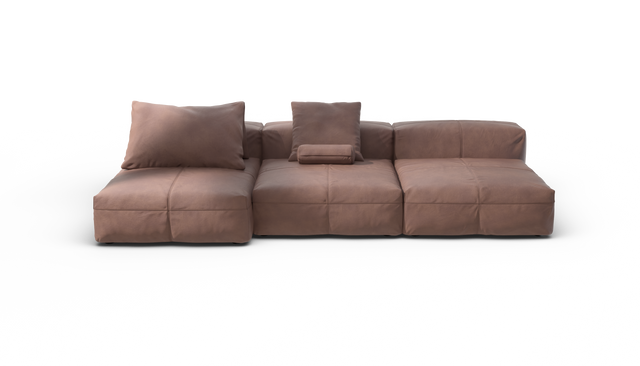 vetsak | Sofa Set 04 - Leather - Stone | Sofa Modulable | 5 Places | Grand Sofa