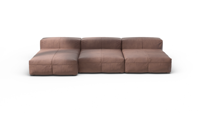 vetsak | Sofa Set 04 - Leather - Stone | Sofa Modulable | 5 Places | Grand Sofa