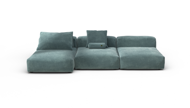 vetsak | Sofa Set 04 - Cord Velour - Mint | Sofa Modulable | 5 Places | Grand Sofa