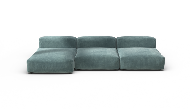 vetsak | Sofa Set 04 - Cord Velour - Mint | Sofa Modulable | 5 Places | Grand Sofa