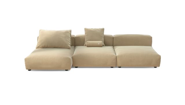 vetsak | Sofa Set 04 - Suave - Creme | Sofa Modulable | 5 Places | Grand Sofa