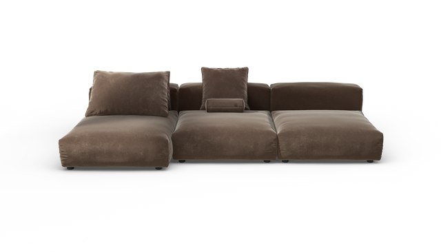 vetsak | Sofa Set 04 - Suave - Espresso | Sofa Modulable | 5 Places | Grand Sofa