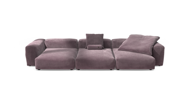 vetsak | Sofa Set 05 - Cord Velour - Blossom | Sofa Modulable | 5 Places | Grand Sofa | Sofa d'angle