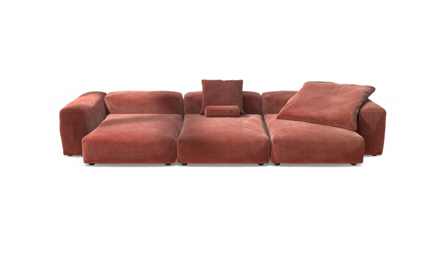 vetsak | Sofa Set 05 - Cord Velour - Brick | Sofa Modulable | 5 Places | Grand Sofa | Sofa d'angle