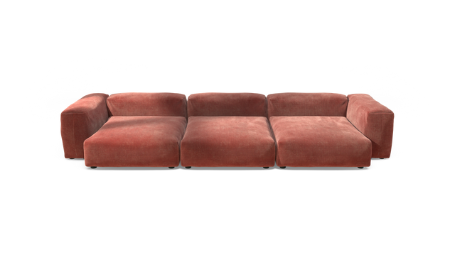 vetsak | Sofa Set 05 - Cord Velour - Brick | Sofa Modulable | 5 Places | Grand Sofa | Sofa d'angle