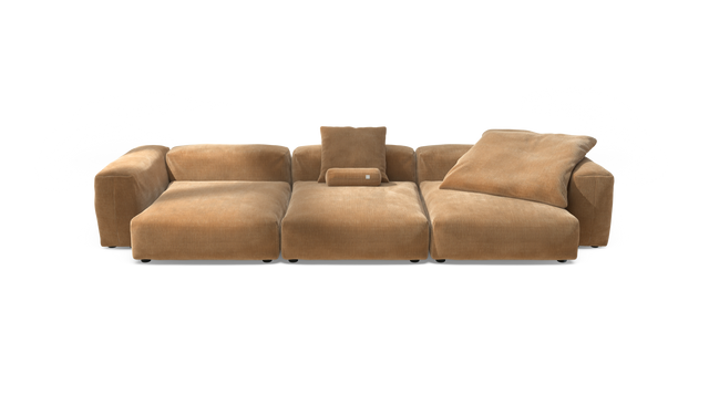 vetsak | Sofa Set 05 - Cord Velour - Camel | Sofa Modulable | 5 Places | Grand Sofa | Sofa d'angle