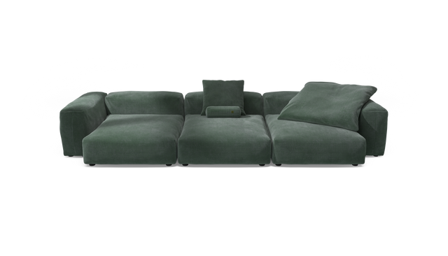vetsak | Sofa Set 05 - Cord Velour - Hunter | Sofa Modulable | 5 Places | Grand Sofa | Sofa d'angle