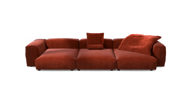 vetsak | Sofa Set 05 - Suave - Saffron | Sofa Modulable | 5 Places | Grand Sofa | Sofa d'angle