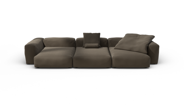 vetsak | Sofa Set 05 - Breeze - Brown | Sofa Modulable | 5 Places | Grand Sofa | Sofa d'angle