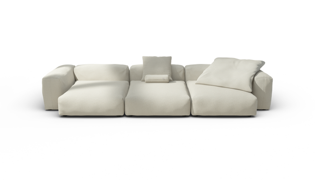 vetsak | Sofa Set 05 - Breeze - Ecru | Sofa Modulable | 5 Places | Grand Sofa | Sofa d'angle