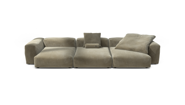 vetsak | Sofa Set 05 - Cord Velour - Khaki | Sofa Modulable | 5 Places | Grand Sofa | Sofa d'angle