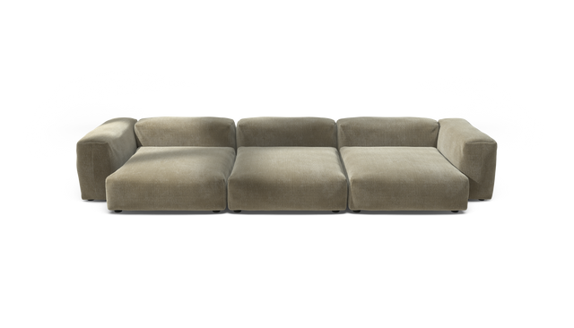 vetsak | Sofa Set 05 - Cord Velour - Khaki | Sofa Modulable | 5 Places | Grand Sofa | Sofa d'angle