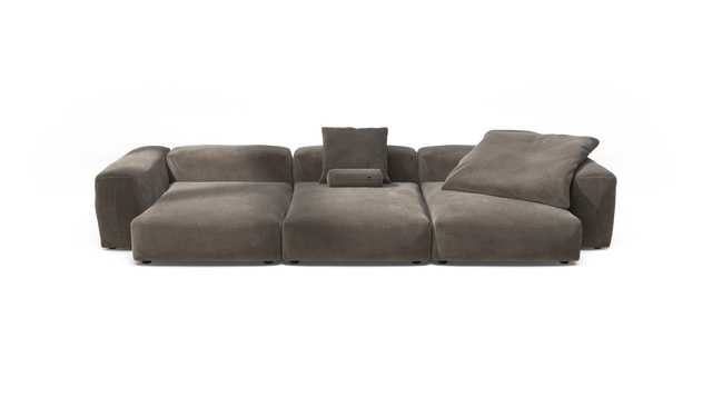 vetsak | Sofa Set 05 - Cord Velour - Mocha | Sofa Modulable | 5 Places | Grand Sofa | Sofa d'angle