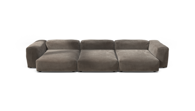 vetsak | Sofa Set 05 - Cord Velour - Mocha | Sofa Modulable | 5 Places | Grand Sofa | Sofa d'angle