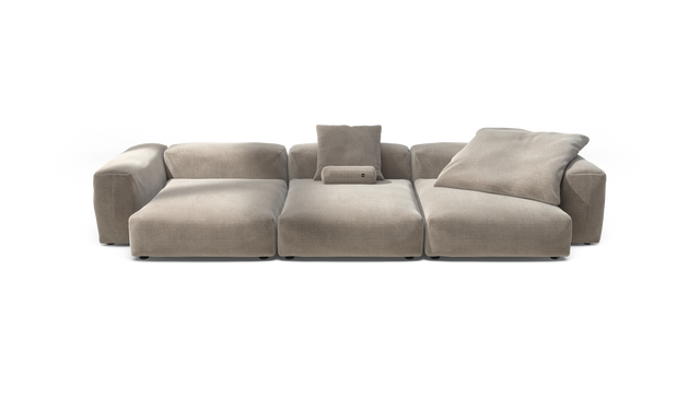 vetsak | Sofa Set 05 - Cord Velour - Platinum | Sofa Modulable | 5 Places | Grand Sofa | Sofa d'angle