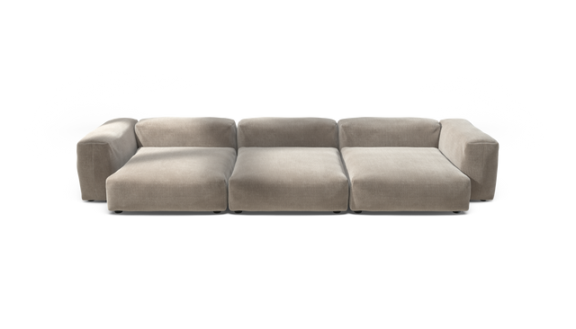 vetsak | Sofa Set 05 - Cord Velour - Platinum | Sofa Modulable | 5 Places | Grand Sofa | Sofa d'angle