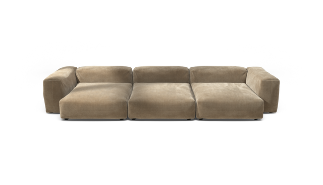vetsak | Sofa Set 05 - Cord Velour - Sand | Sofa Modulable | 5 Places | Grand Sofa | Sofa d'angle