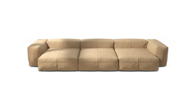 vetsak | Sofa Set 05 - Leather - Beige | Sofa Modulable | 5 Places | Grand Sofa | Sofa d'angle