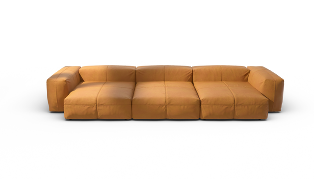 vetsak | Sofa Set 05 - Leather - Brown | Sofa Modulable | 5 Places | Grand Sofa | Sofa d'angle