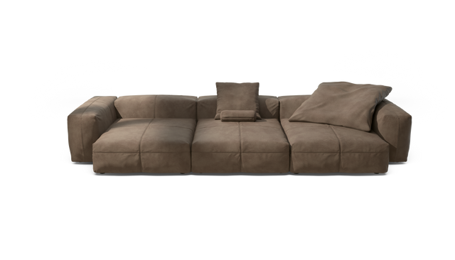 vetsak | Sofa Set 05 - Leather - Cacao | Sofa Modulable | 5 Places | Grand Sofa | Sofa d'angle