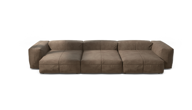 vetsak | Sofa Set 05 - Leather - Cacao | Sofa Modulable | 5 Places | Grand Sofa | Sofa d'angle