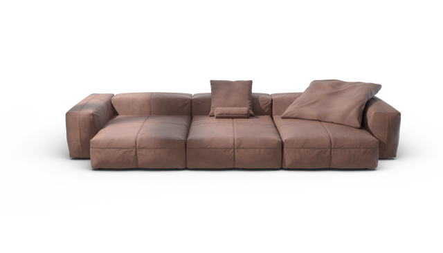 vetsak | Sofa Set 05 - Leather - Stone | Sofa Modulable | 5 Places | Grand Sofa | Sofa d'angle