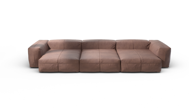 vetsak | Sofa Set 05 - Leather - Stone | Sofa Modulable | 5 Places | Grand Sofa | Sofa d'angle