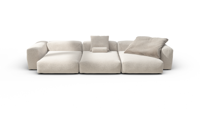 vetsak | Sofa Set 05 - Nub - Creme | Sofa Modulable | 5 Places | Grand Sofa | Sofa d'angle