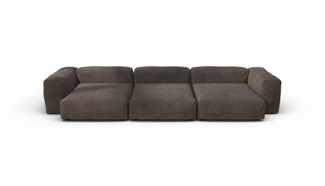 vetsak | Sofa Set 05 - Nub - Walnut | Sofa Modulable | 5 Places | Grand Sofa | Sofa d'angle