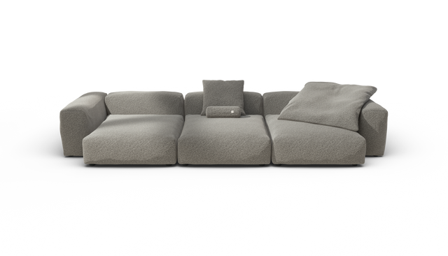 vetsak | Sofa Set 05 - Pebble - Platinum | Sofa Modulable | 5 Places | Grand Sofa | Sofa d'angle