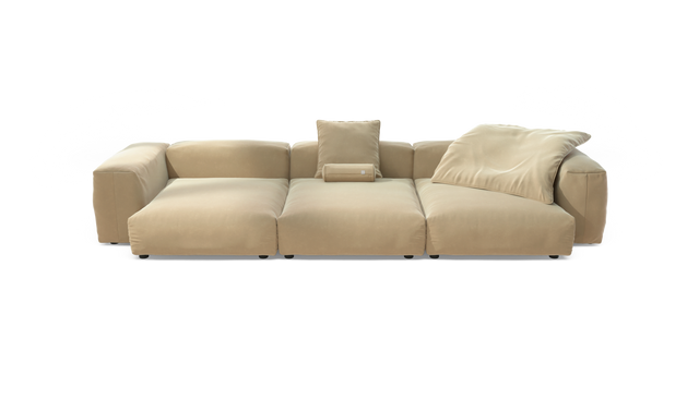 vetsak | Sofa Set 05 - Suave - Creme | Sofa Modulable | 5 Places | Grand Sofa | Sofa d'angle