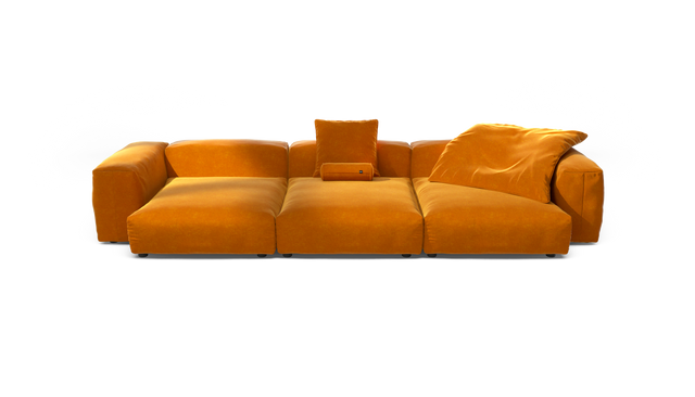 vetsak | Sofa Set 05 - Suave - Orange Blaze | Modular Sofa | 5 Seater | Big Sofa | Corner Sofa