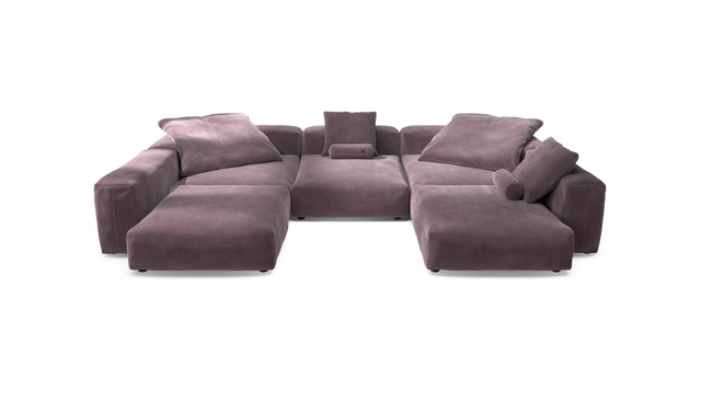 vetsak | Sofa Set 06 - Cord Velour - Blossom | Sofa Modulable | 6.5 Places | Grand Sofa | Sofa en U | Sofa d'angle